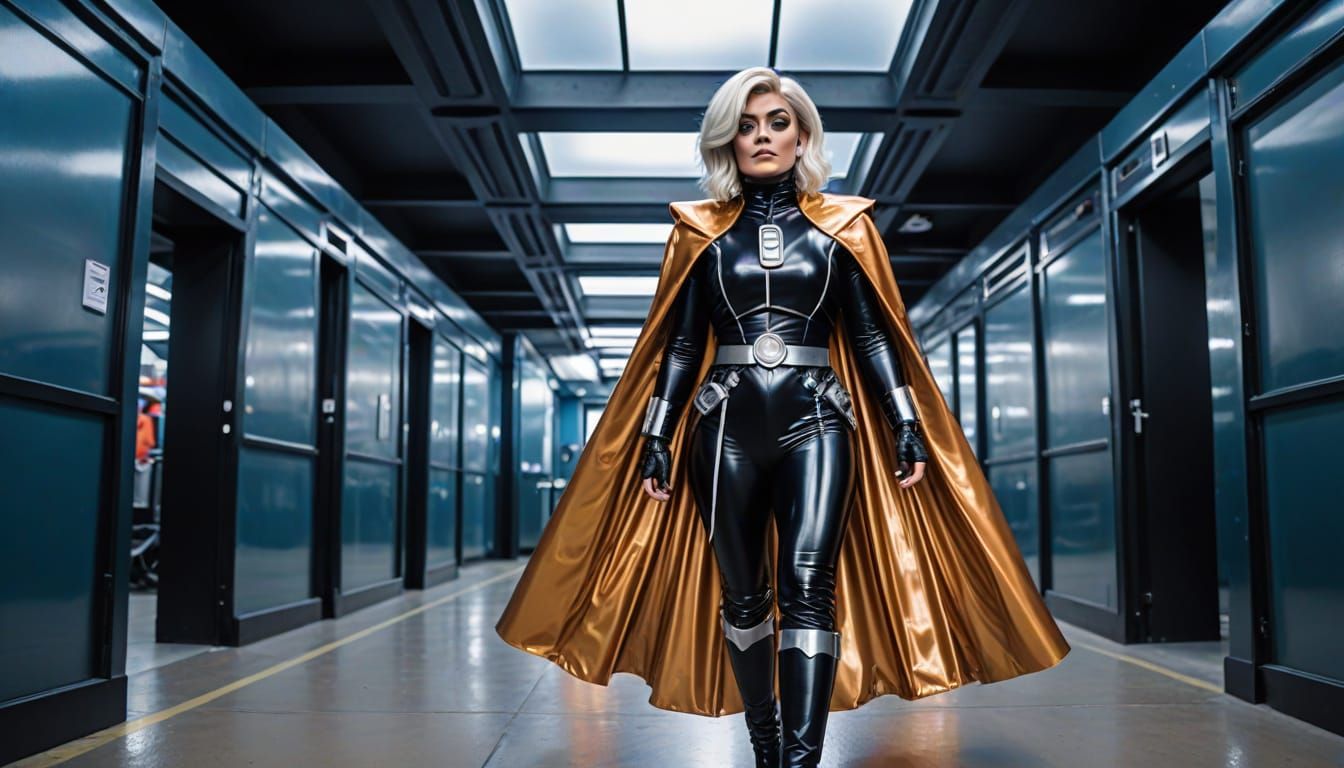 Bebe Rexha as Shiny Chrome Timelord in Wide-Angle Photo