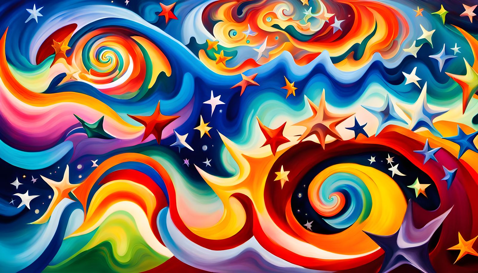 Iridescent Star Cluster Formation in Abstract Expressionism