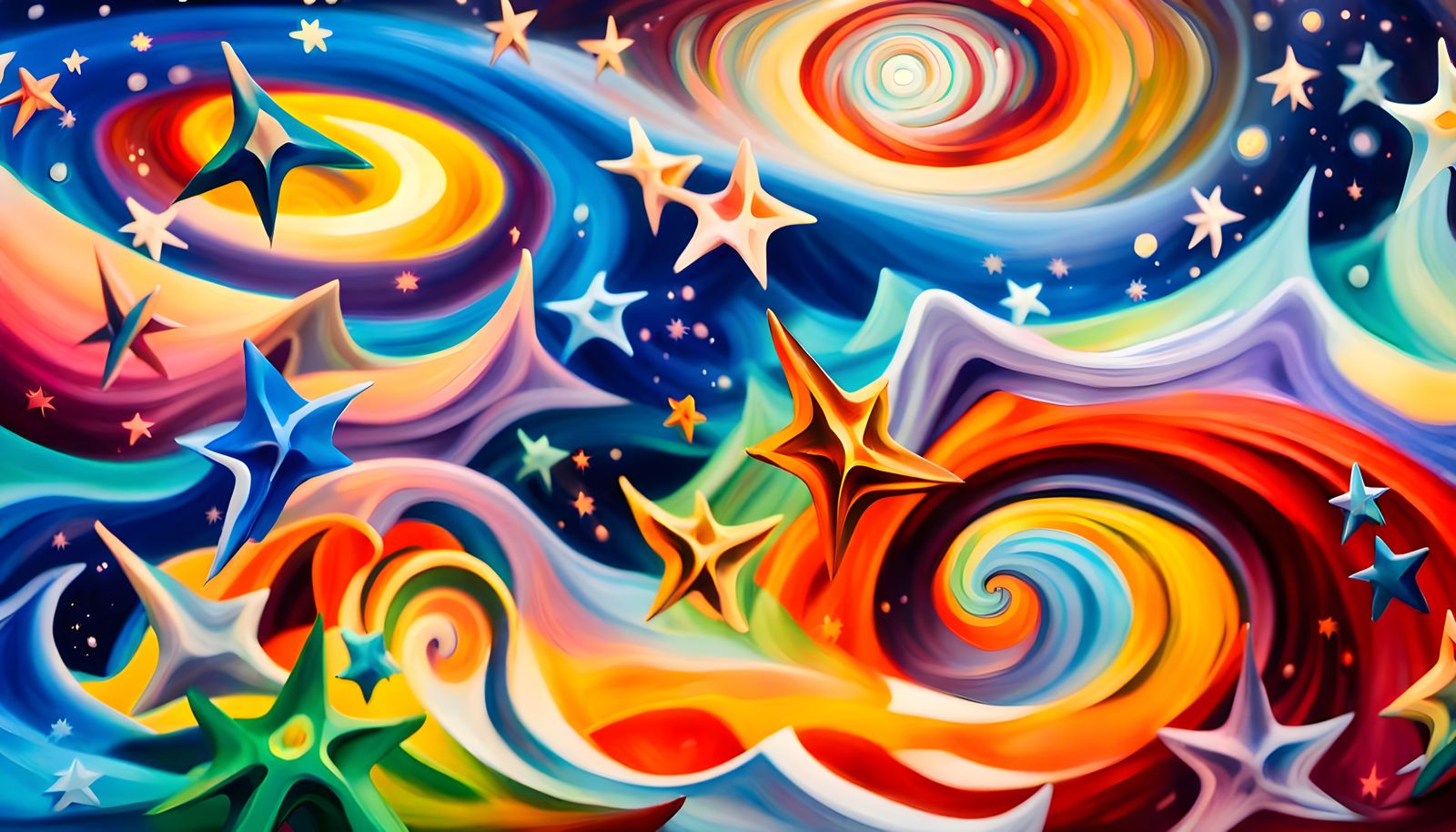 Vibrant Star Cluster Formation in Abstract Expressionism