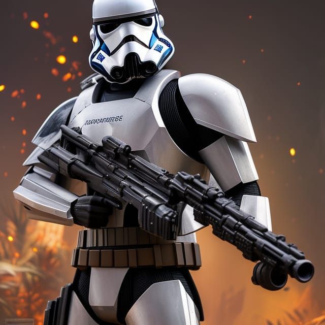 Clone Trooper in Jungle at Night