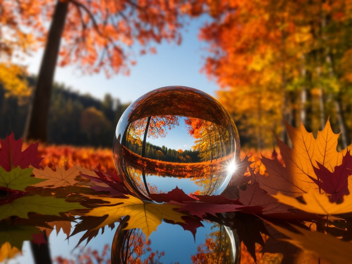 Crystal Forest Scene in Autumn