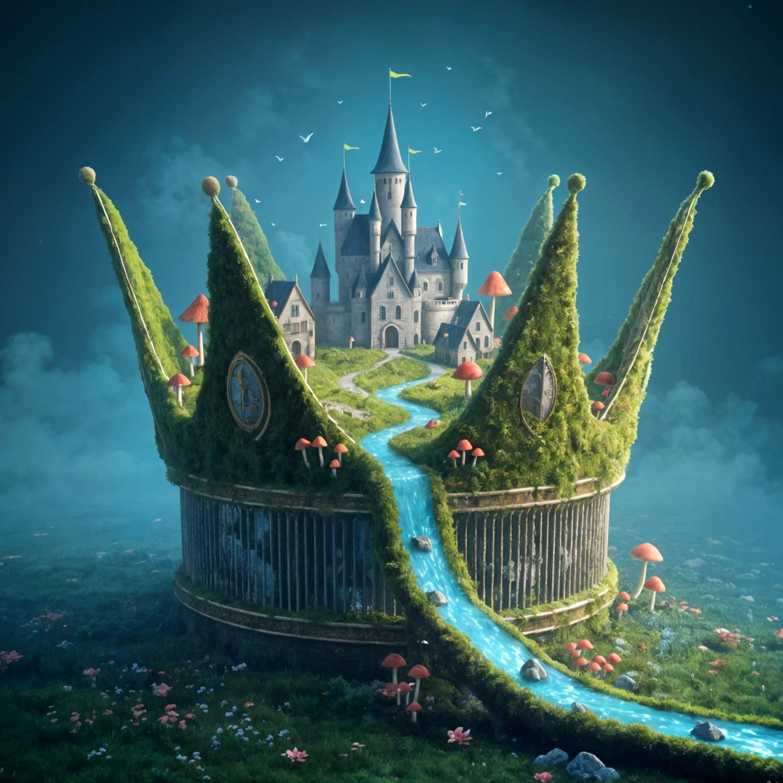 Miniature Kingdom Crown in Ethereal Concept Art