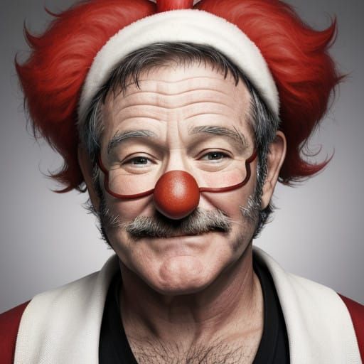 Celebrity Clown in Red Nose Day Portrait