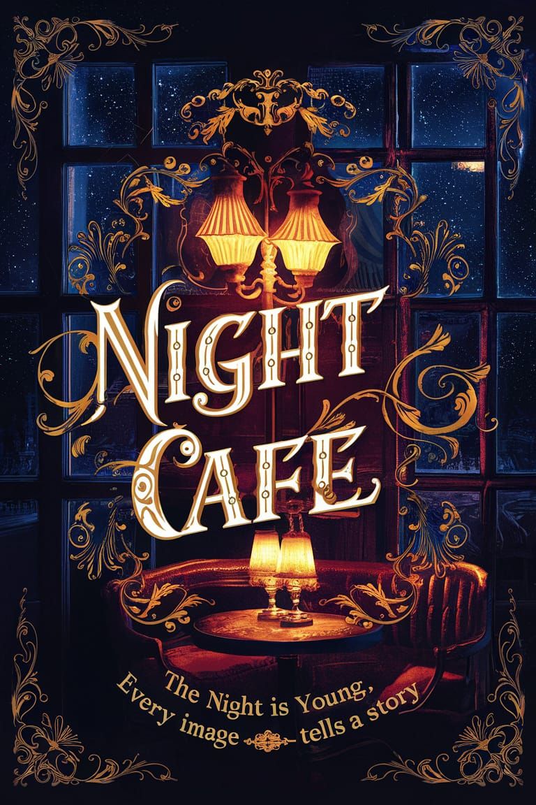 Night Cafe Movie Poster in Noir Style