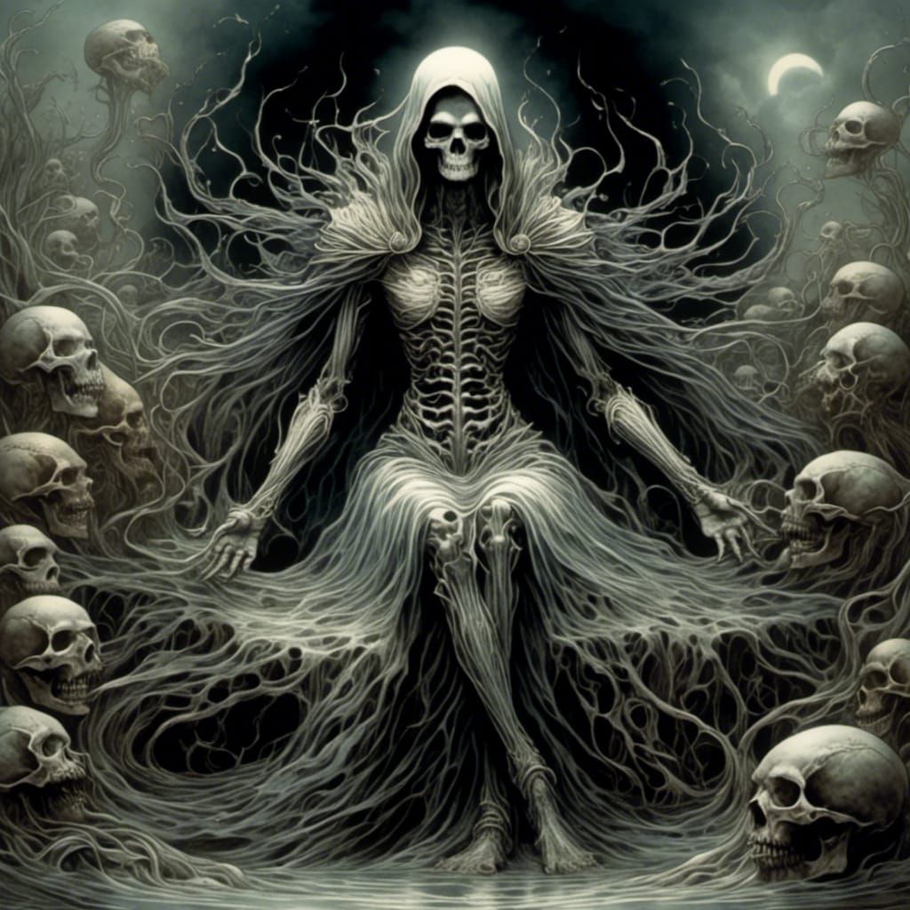 Abstract Light and Shadow in Smoky Darkness