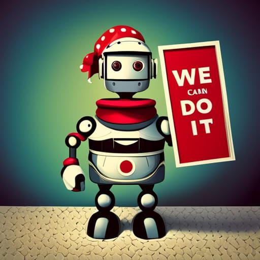 Modern Robot Reimagining 'We Can Do It!' Poster