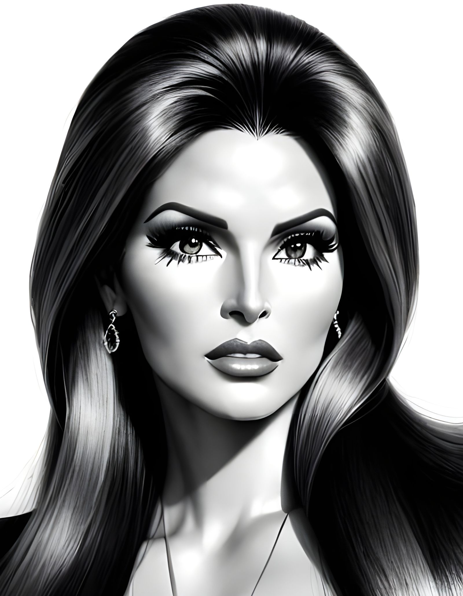 Raquel Welch 1967 Line Art Portrait