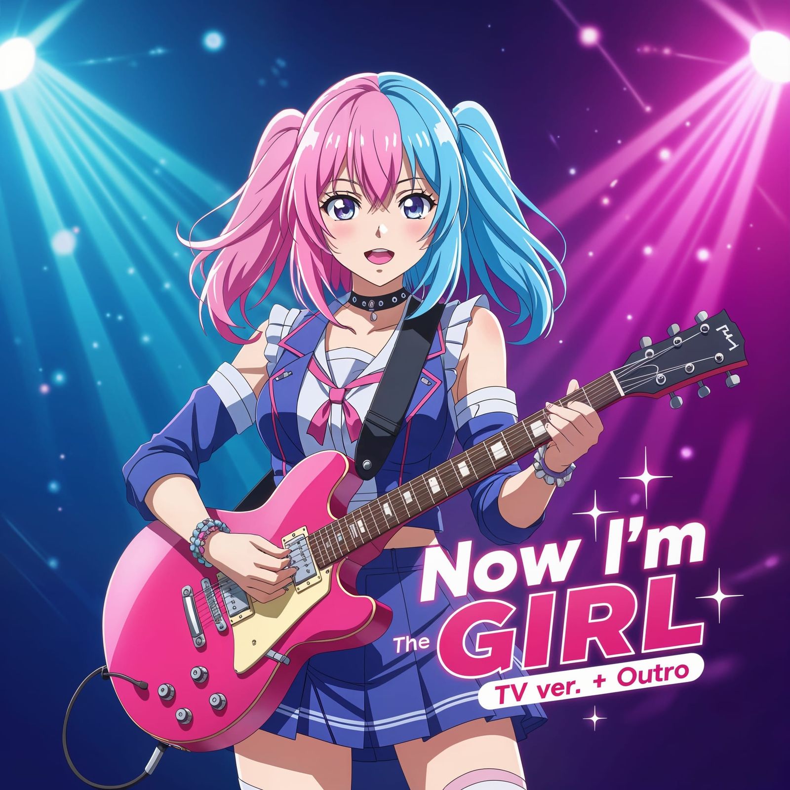 Anime Album Cover: Japanese Idol Pop Rock Singer