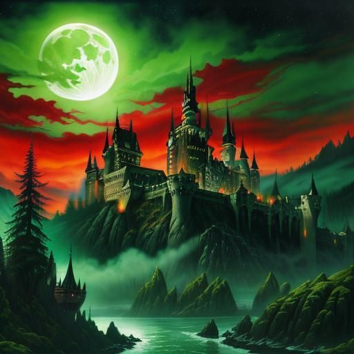 Dracula's Castle: A Dark Occult Illustration