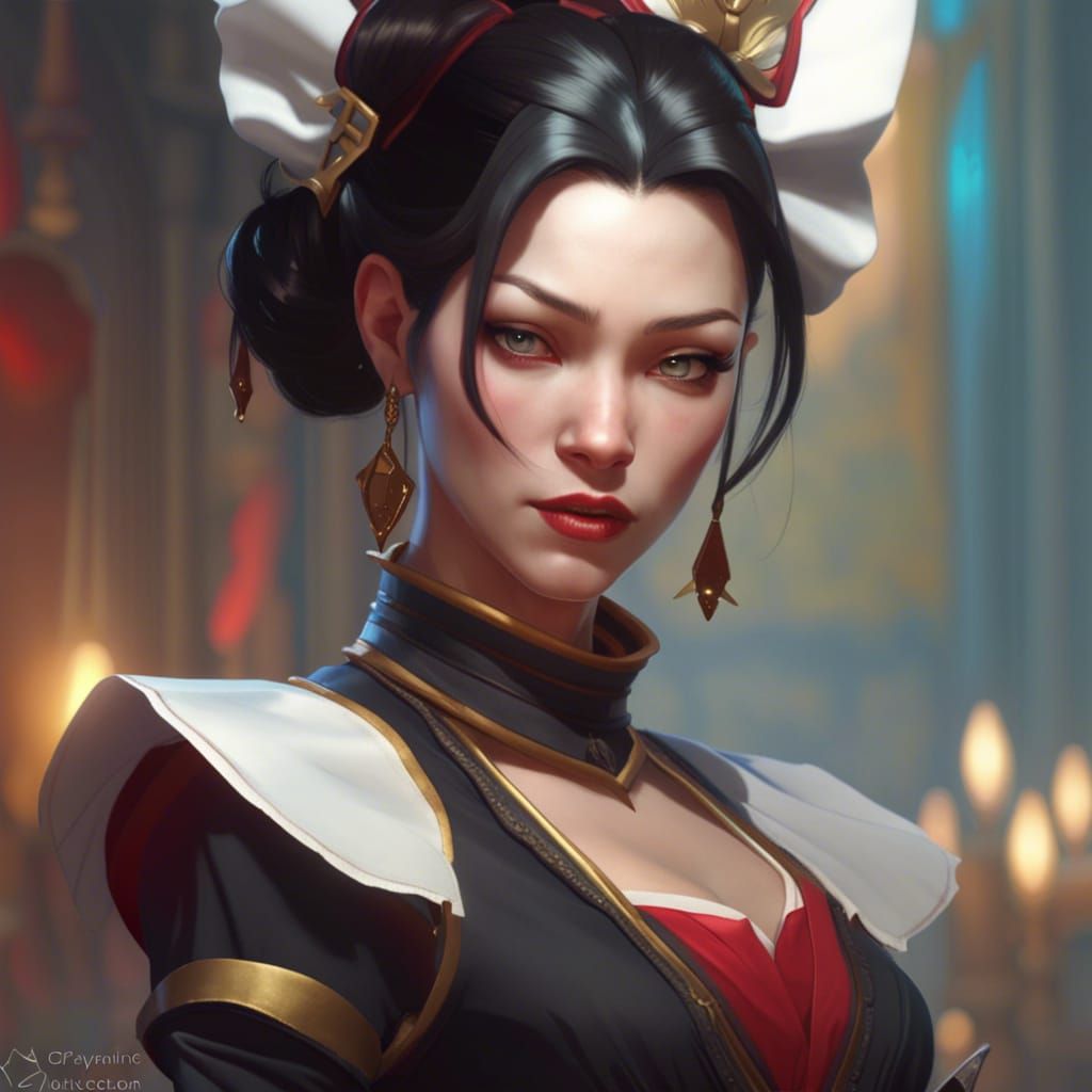 Azula as French Maid: Art Nouveau Portrait