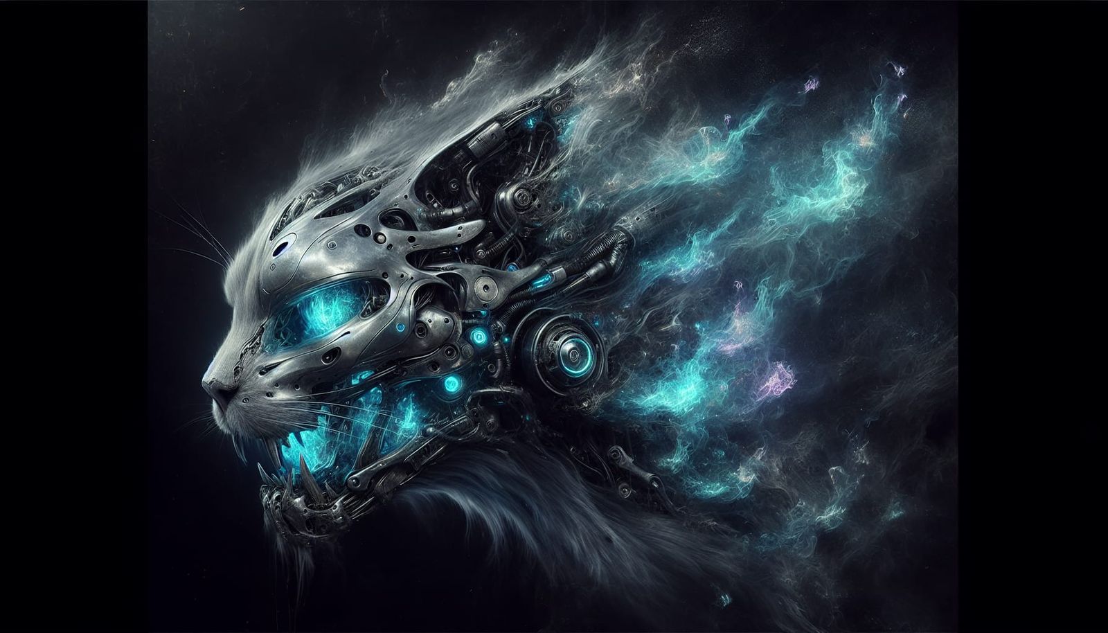 Cyborg Battle Cat from the Underworld in Dark Fantasy