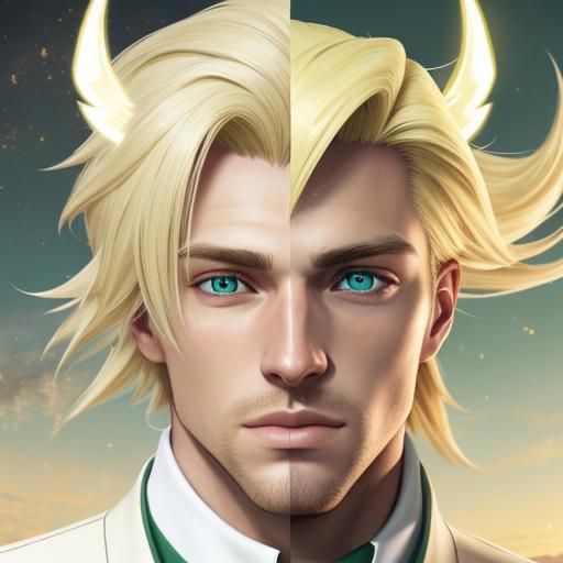 Hyperrealistic Portrait of a Handsome Blond Man