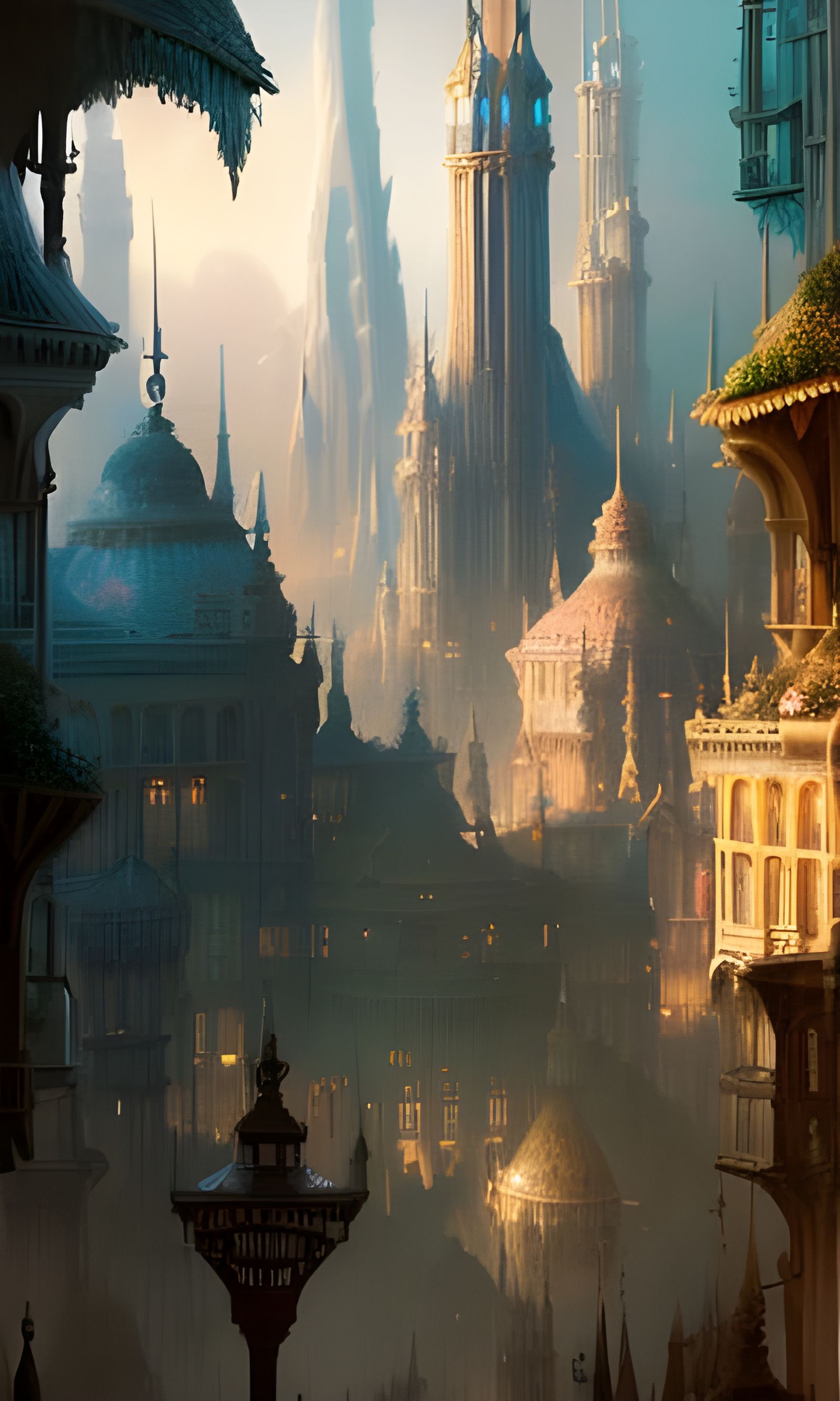 Hyperdetailed Fantasy City Concept Art in 8K