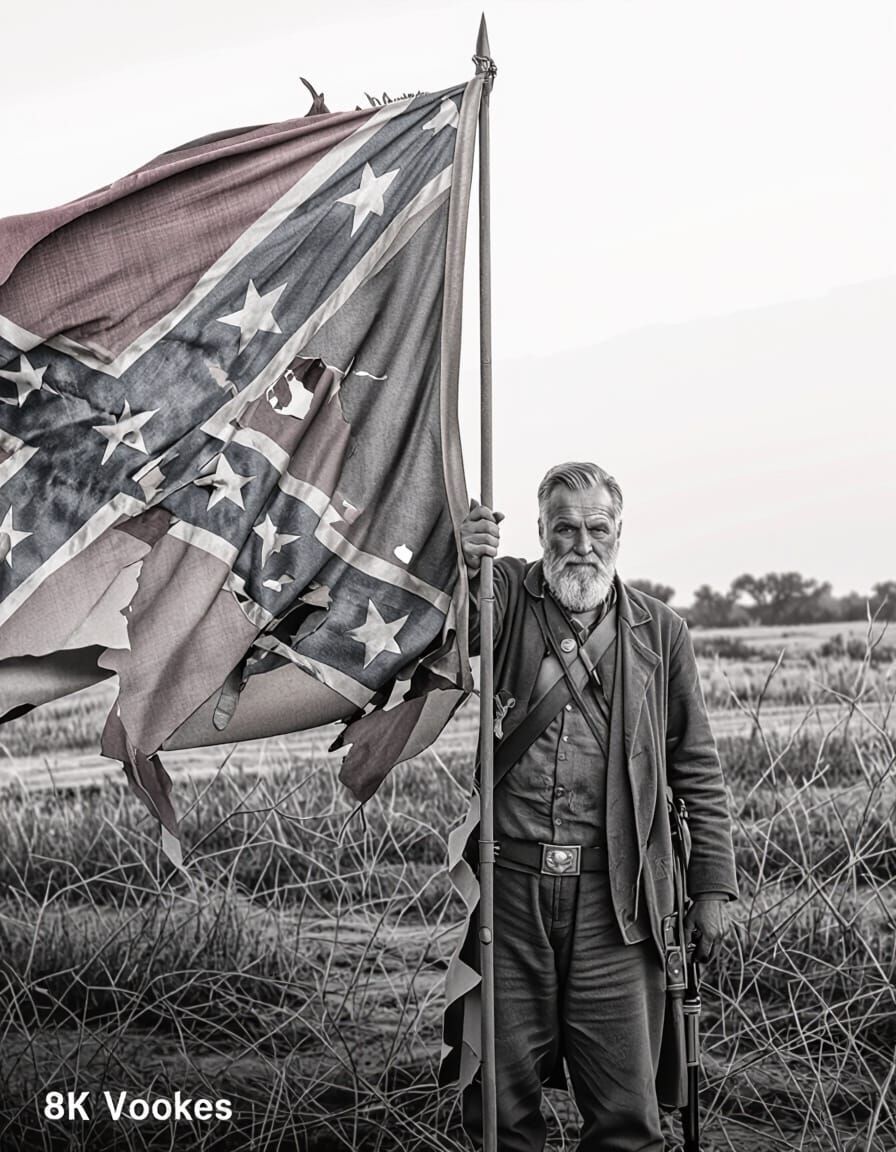 Civil War Veteran Raises Bullet-Riddled Confederate Flag