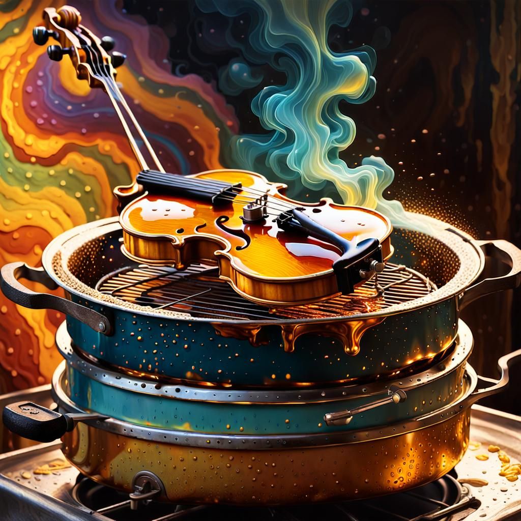 Deep-Fried Fiddle in Southern Folk Art Style