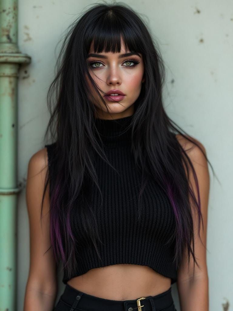 Young Woman with Harmonica in Gothic Style