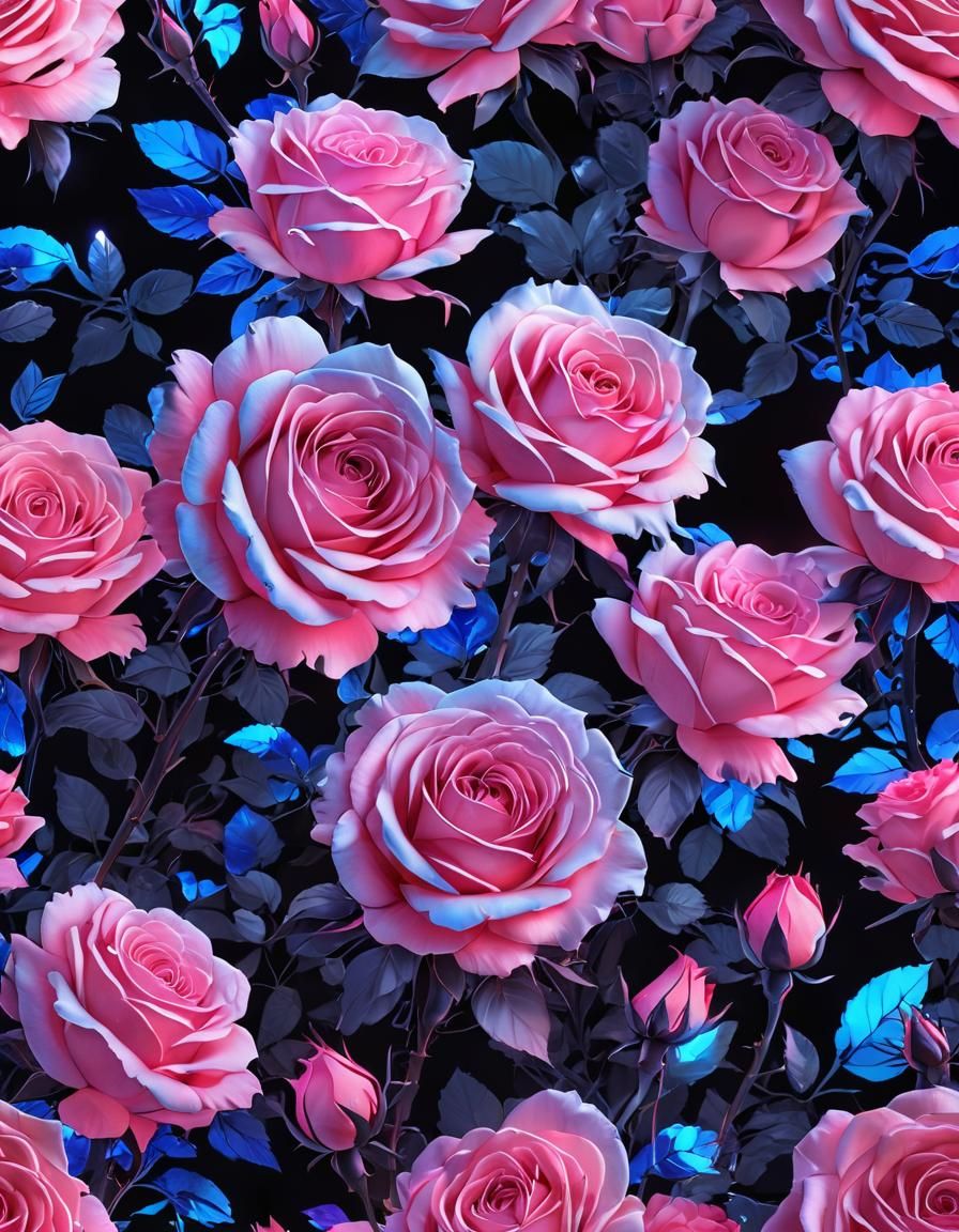 Whimsical Pink and Blue Dreams in Anime Style