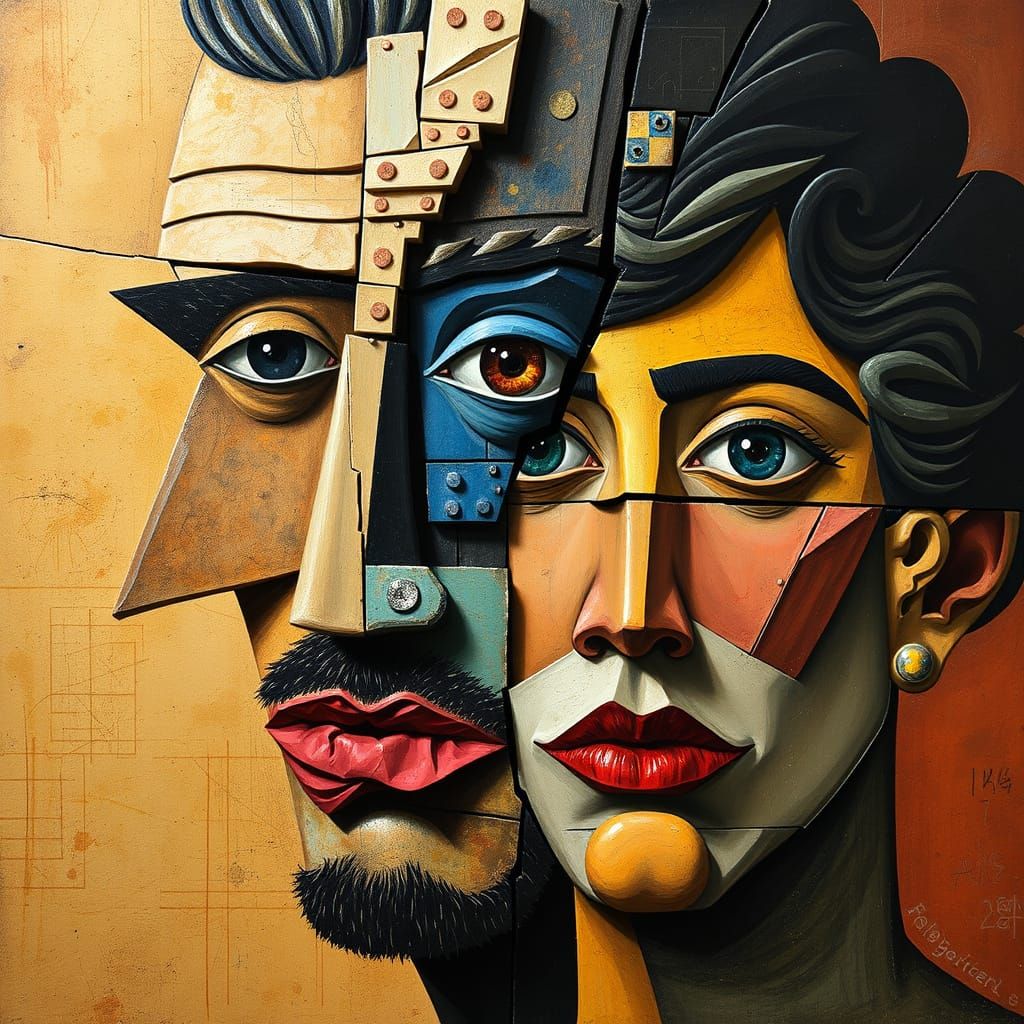 Cubist Faces in Fractured Perfection
