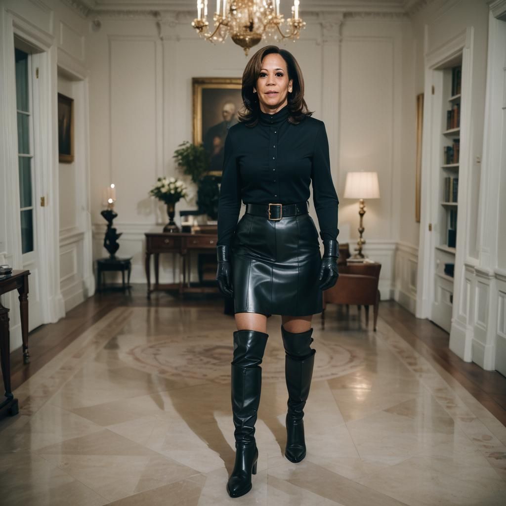Kamala Harris in High Fashion Portrait at White House