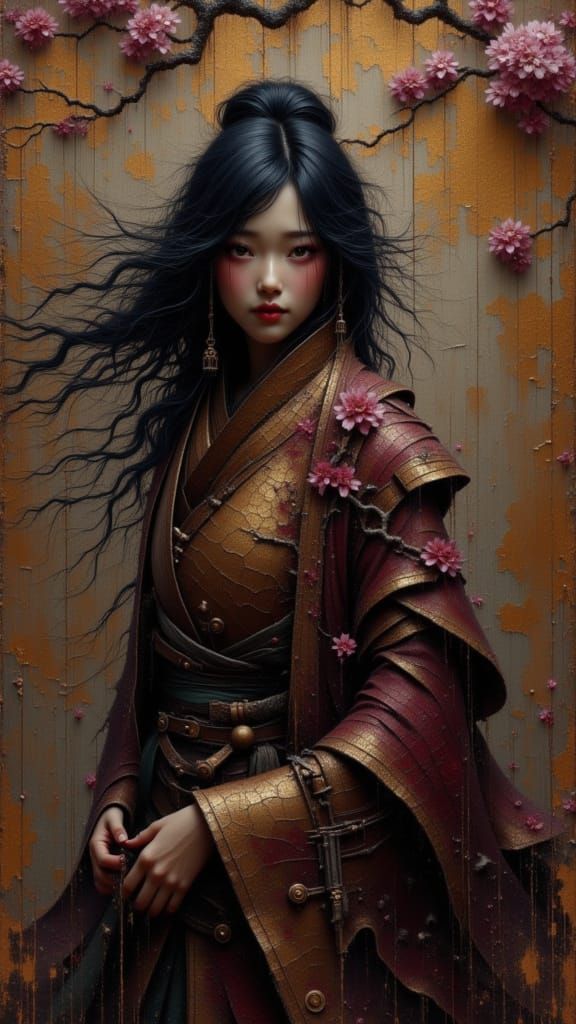 Samurai Woman in Lacquered Armor, Cinematic