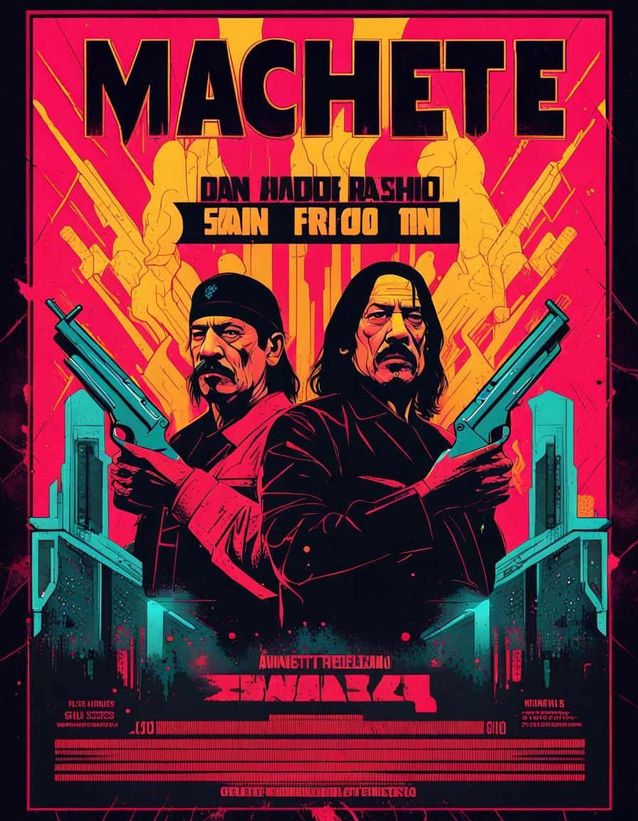 Cyberpunk Machete Poster: Danny Trejo in Space