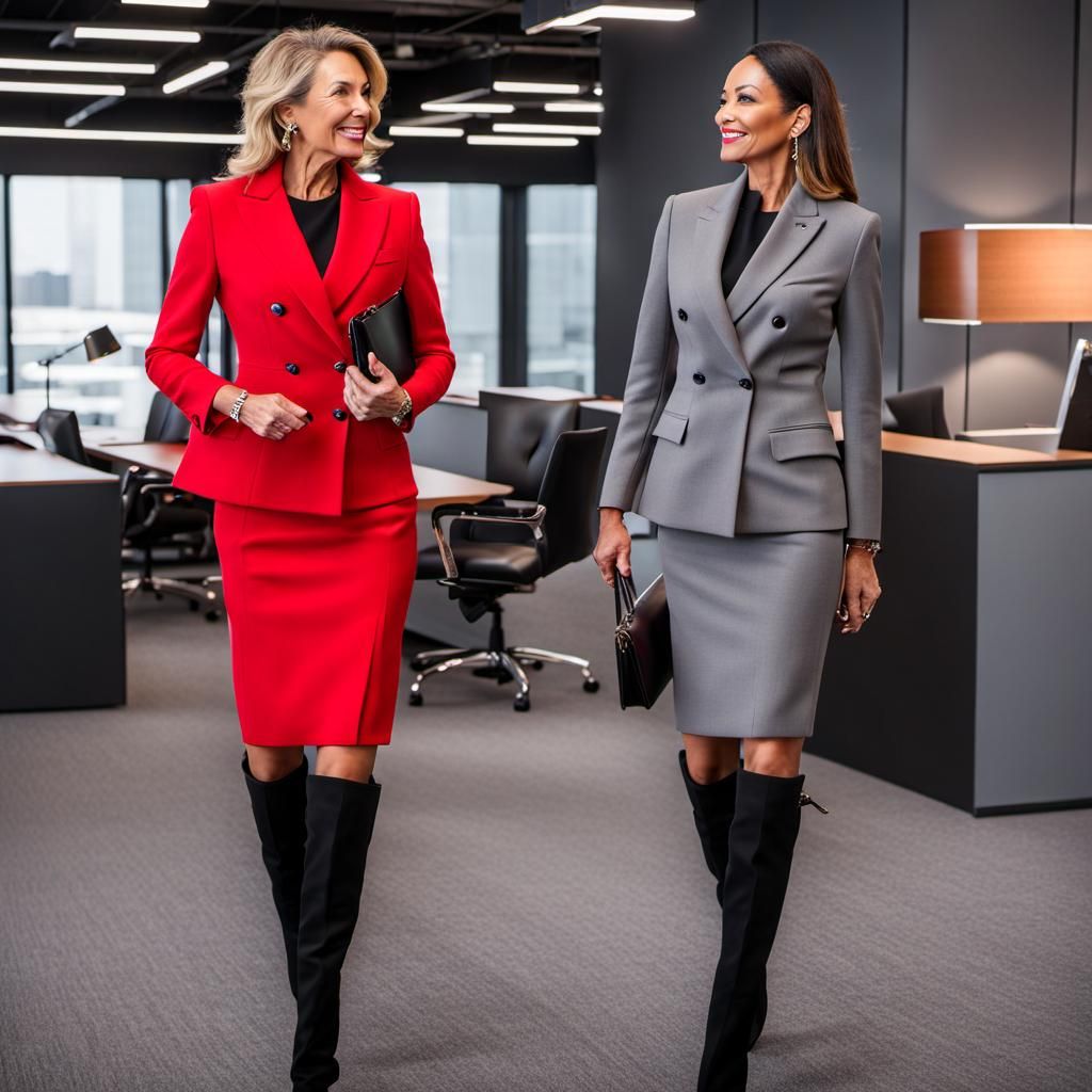 CEO and Receptionist in Luxurious Office Setting