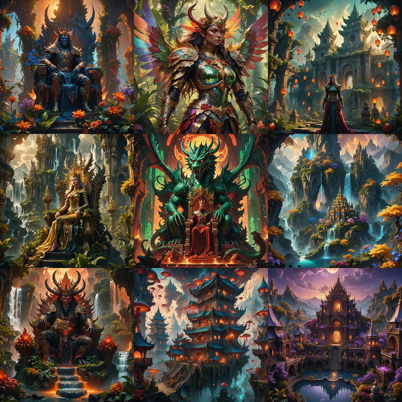 Detailed Demon Kingdom Paradise: Fantasy Concept Art