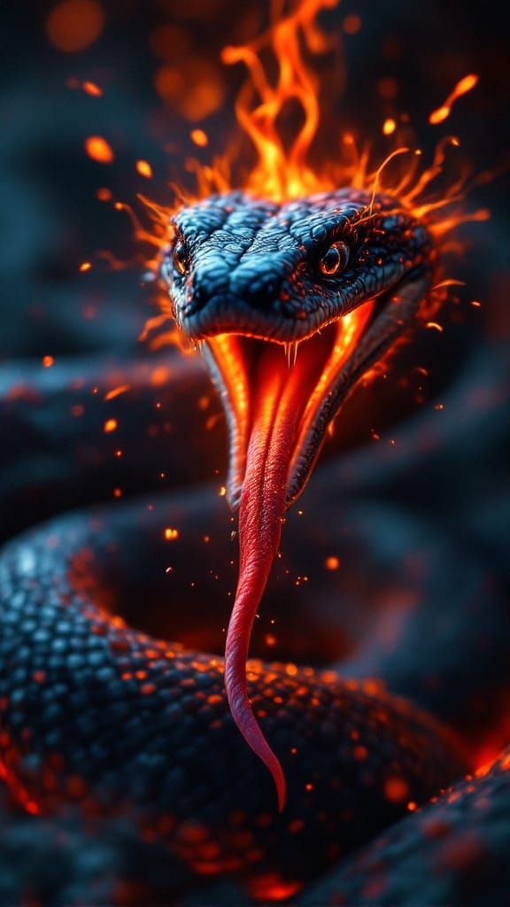 Fiery Heart Chakra and Snake's Breath in Blood Vein