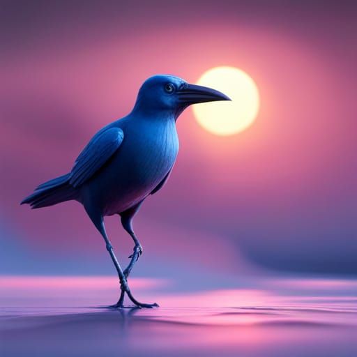 Counting Crow: Pixar-Style 3D Digital Art