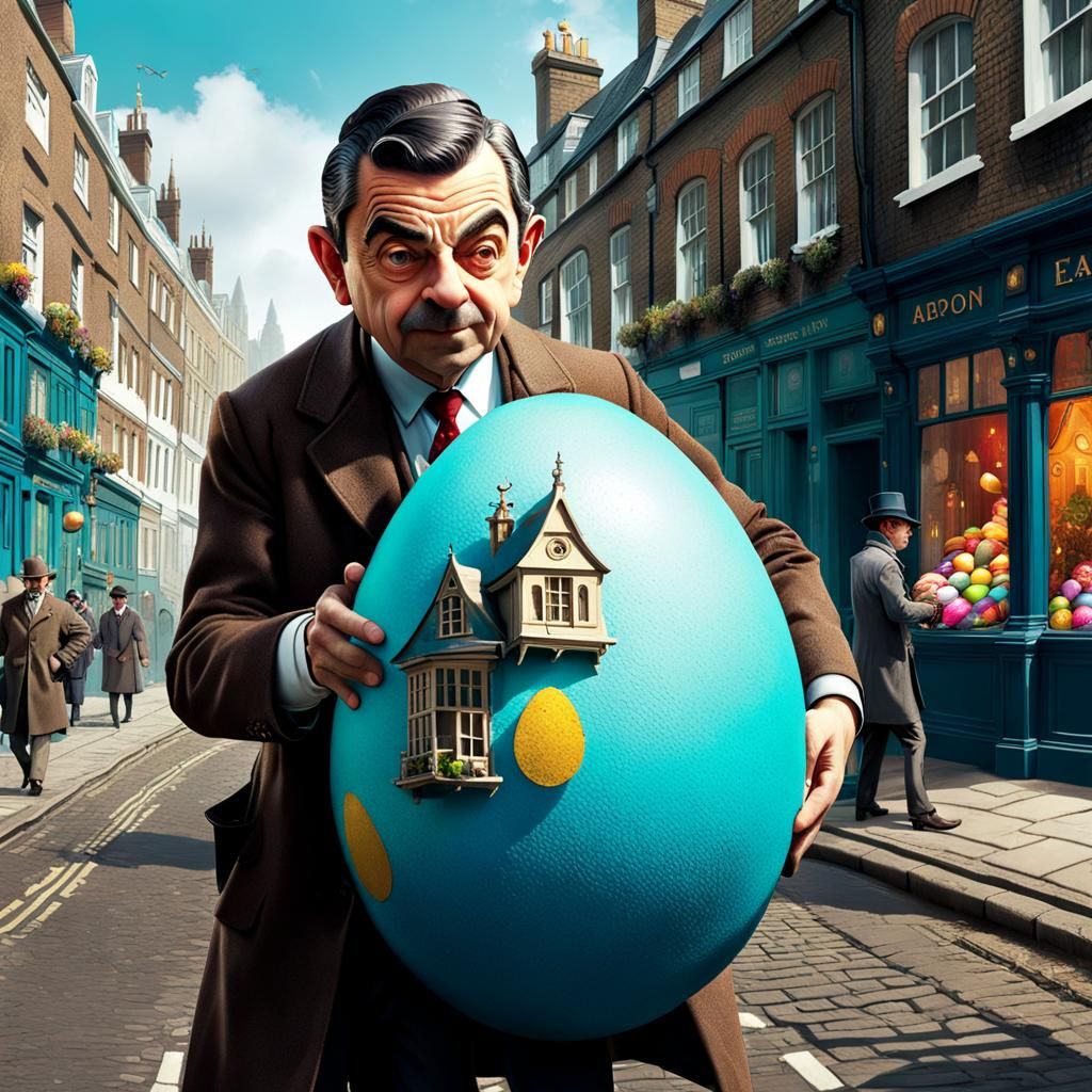 Chaos in London: Detective Mr. Bean's Quest for Easter Bunny amidst the Chocolate Gang's Mischief"