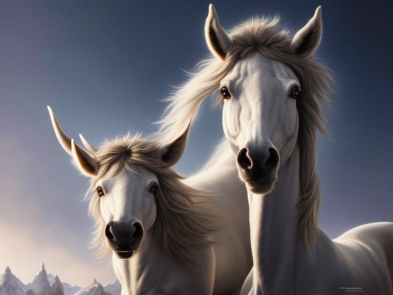 Detailed Portrait of a White Centaur