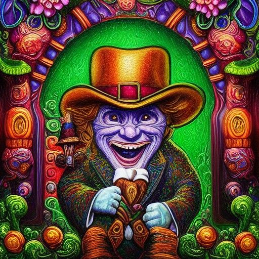 Detailed Leprechaun Painting in Fairycore Style