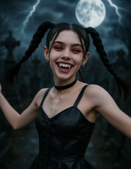 Gothic Teen Dances in Cemetery: Portrait Photography