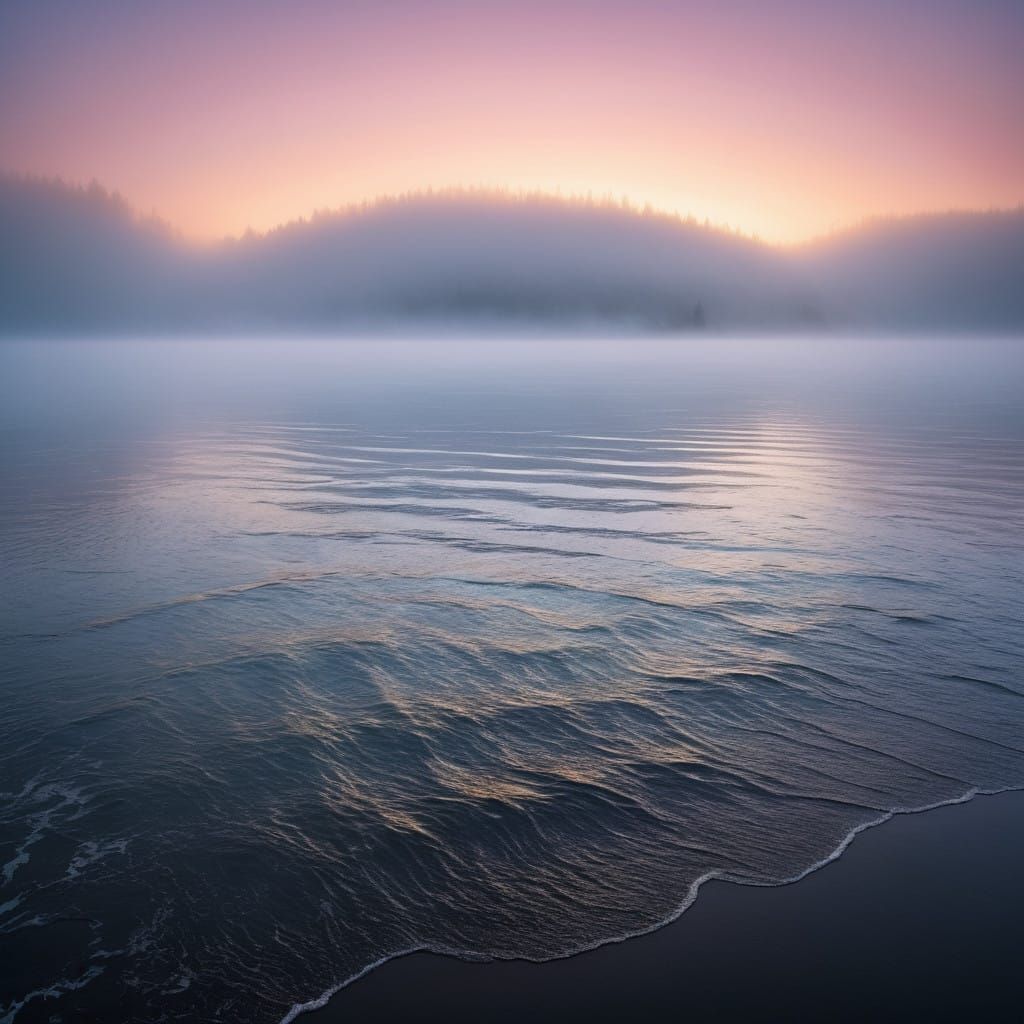 Ethereal Foggy Landscape in Dreamlike Atmosphere