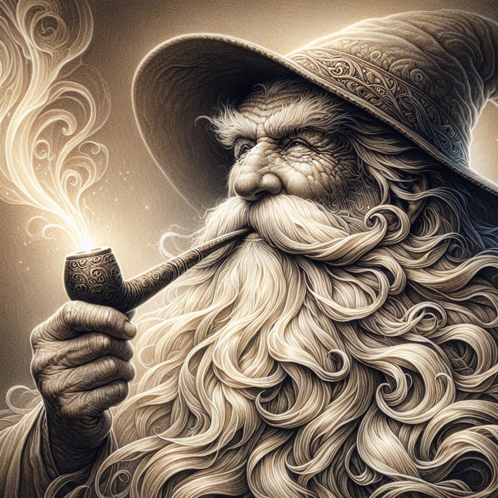 Dwarf smoking a pipe
