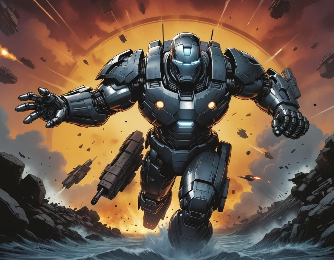 War Machine in Comic Book Style
