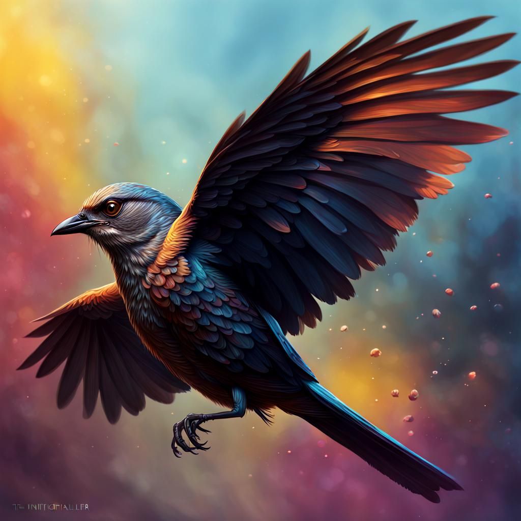 Hyperrealistic Nightingale Killer Portrait in Splash Art Sty...