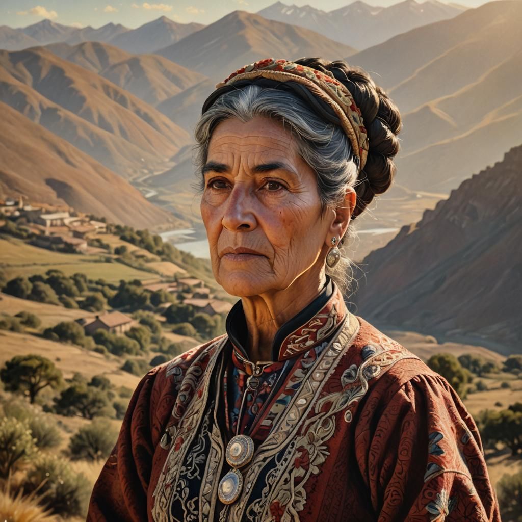 Chilean Woman Portrait in Renaissance Style