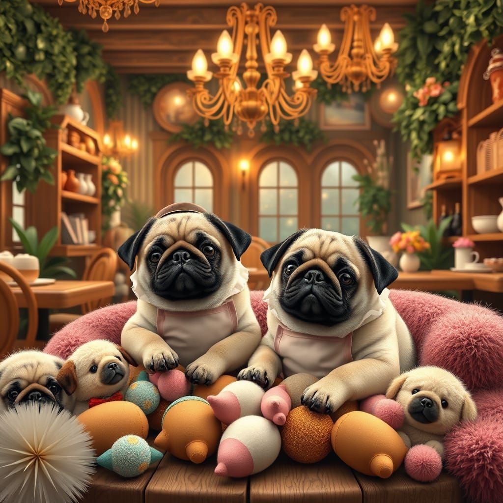 Whimsical Cafe Scene in Fantasy Art Style