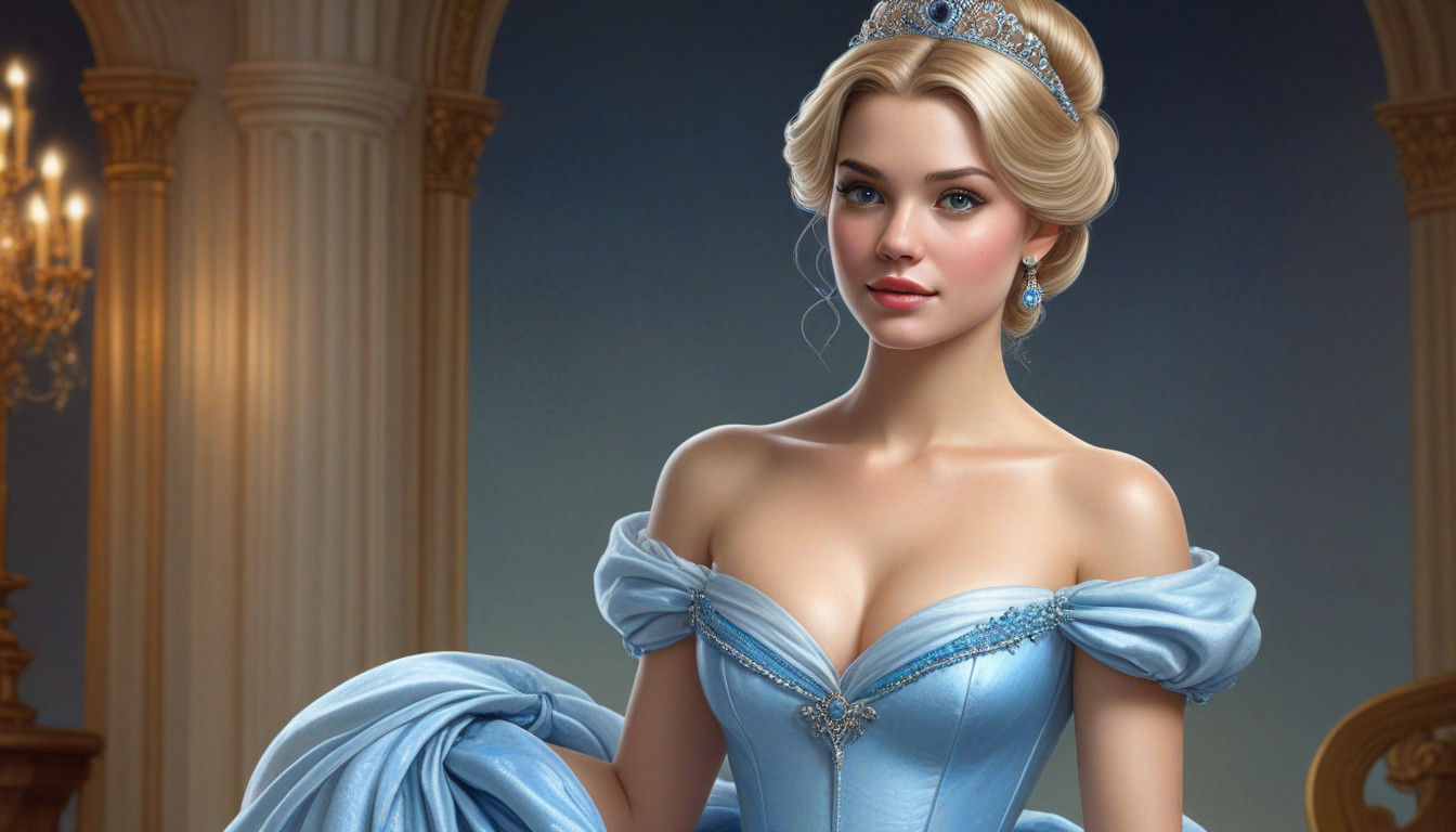 Surreal Cinderella Portraits in Realistic 3D Digital Waterco...