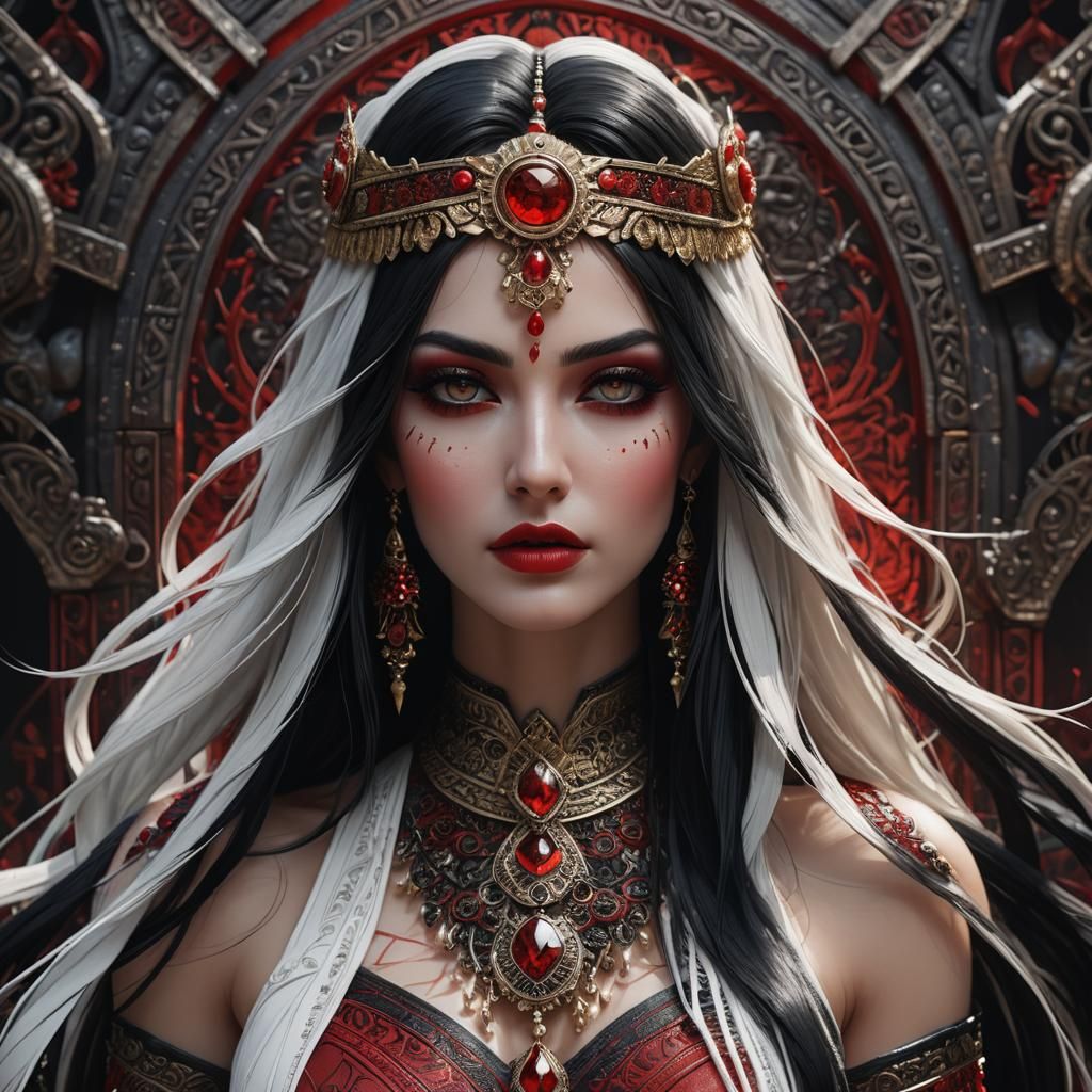 Babylonian Goddess Portrait in Detailed Matte Painting Style