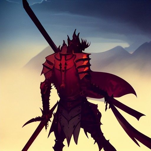 Demonic Knight in Dark Fantasy Style