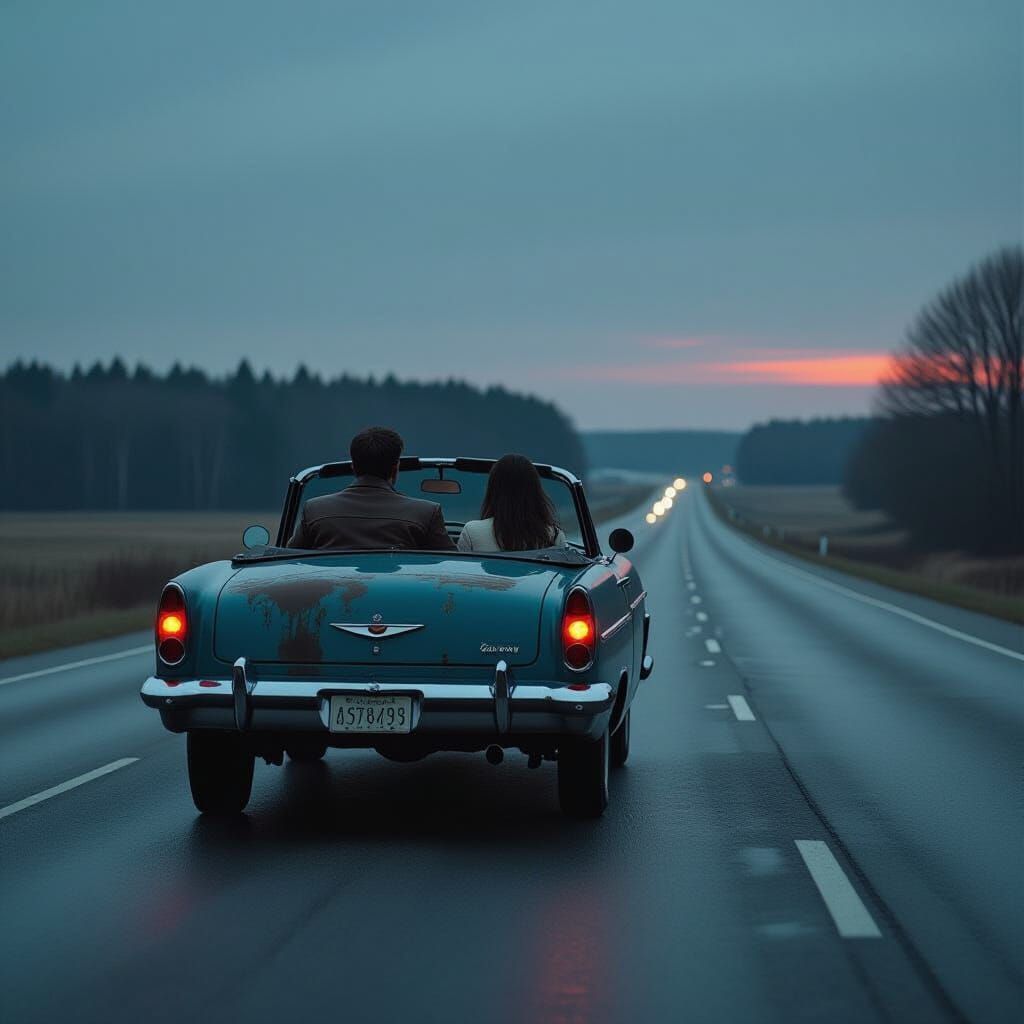 Photographer's Dark Road Trip in Neo-Noir Style