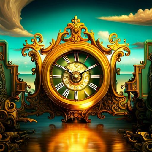 Cute Clocks in Bright Colors: Digital Matte Painting