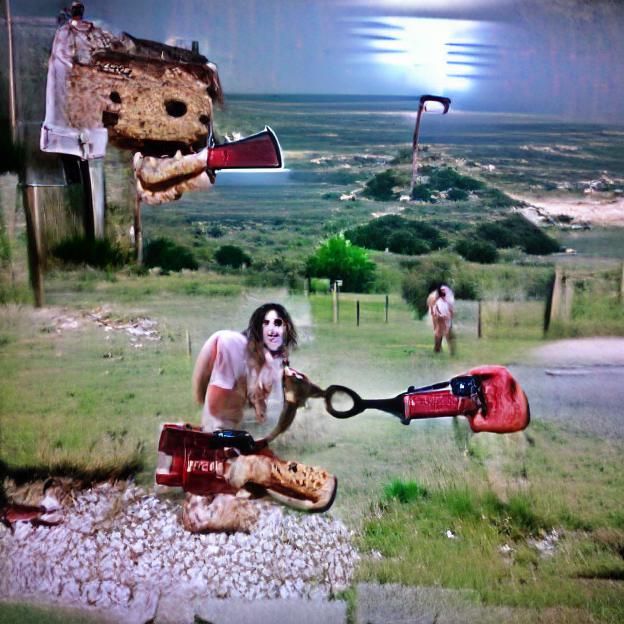 Chainsaw Horror: A Dark and Menacing Scene