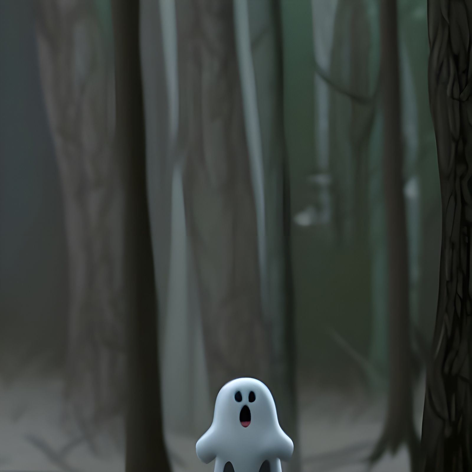 Crying Ghost in Haunted Forest: A Spectral Vision