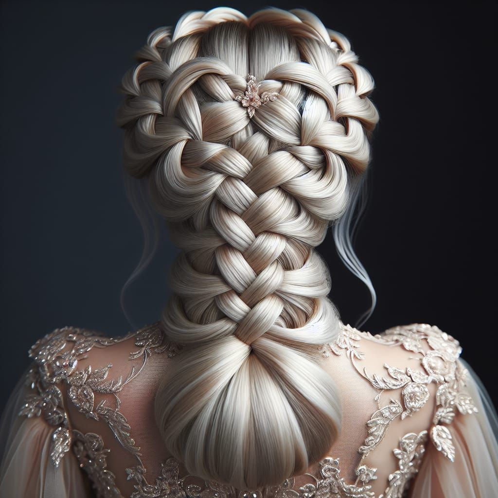 Pallid Princess in Criss-cross Braided Ponytail