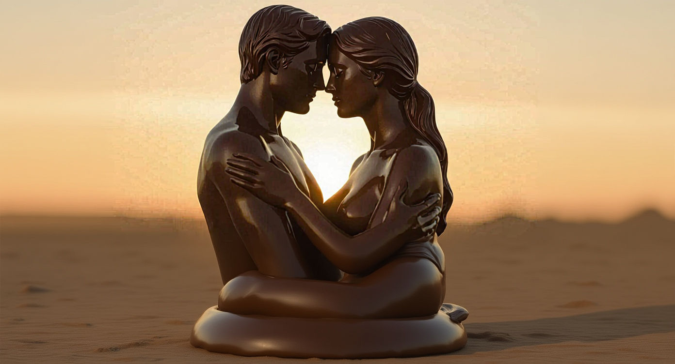 Chocolate Lovers: Hyperrealistic Sculpture in Warm Light