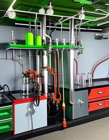 Hyperrealistic Mad Scientist with Tesla Coils in Lab