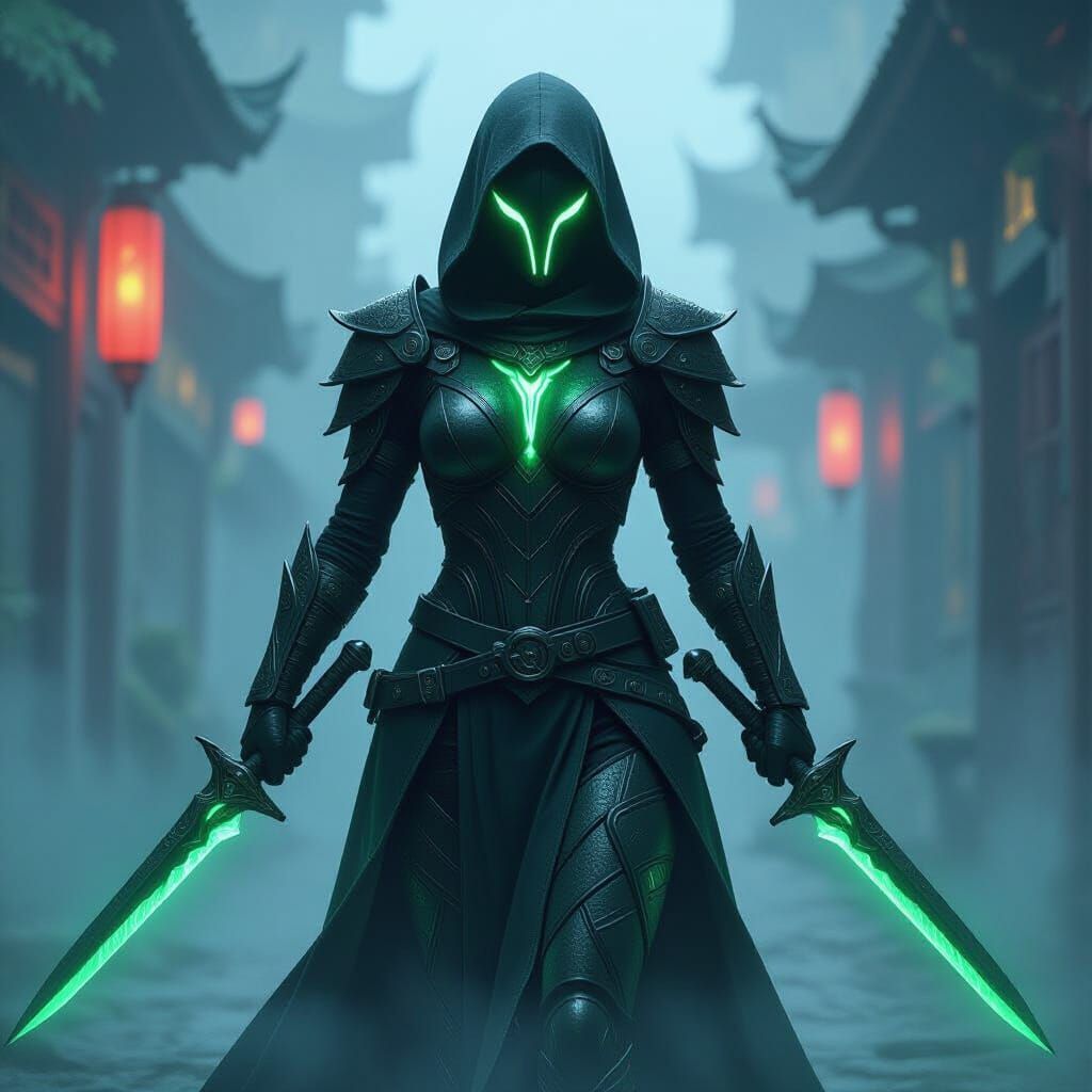 Serpent Assassin with Glowing Venom Blades